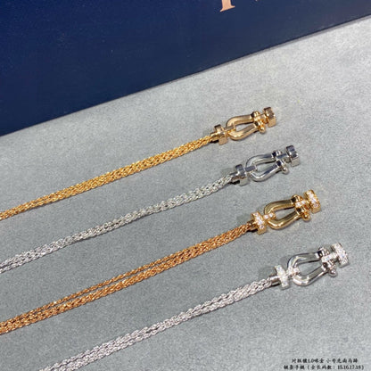 [GALE]FORCE SMALL HORSESHOE  DIAMOND CHAIN ROPE BRACELET
