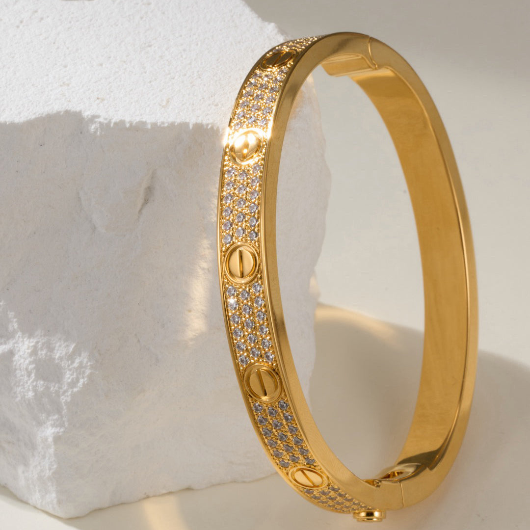 [GALE] LOVE BRACELET 6.1MM DIAMOND-PAVED