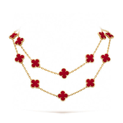 [GALE]CLOVER 20 MOTIFS CARNELIAN NECKLACE