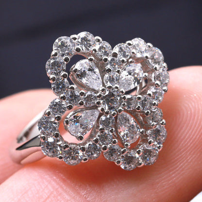 [GALE]LOOP RING FULL MOTIF DIAMOND 16MM SILVE
