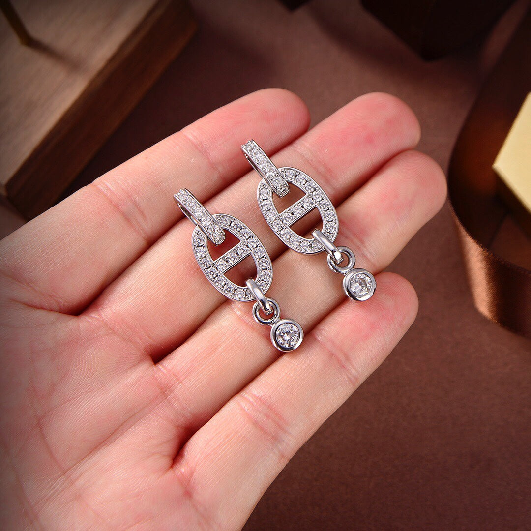 [GALE]HM CHAINE DIAMOND EARRINGS