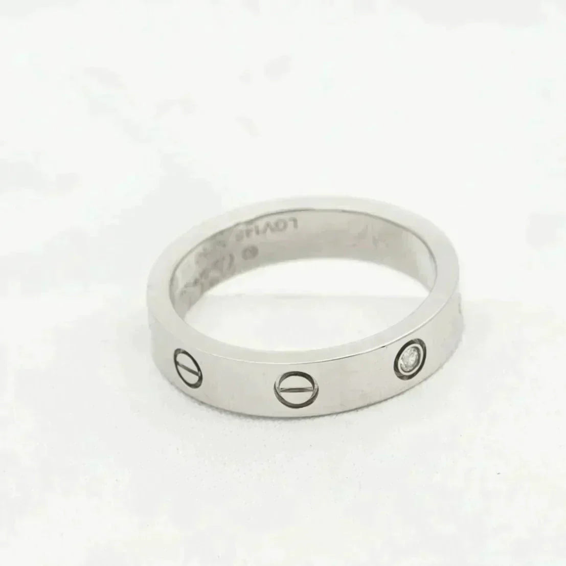 [GALE]LOVE RING 4MM 1 DIAMOND SILVER