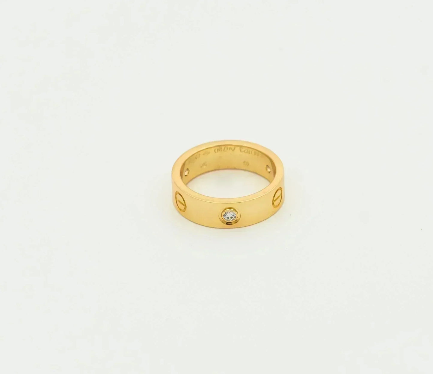 [GALE]LOVE RING 5.5MM 3 DIAMONDS GOLD