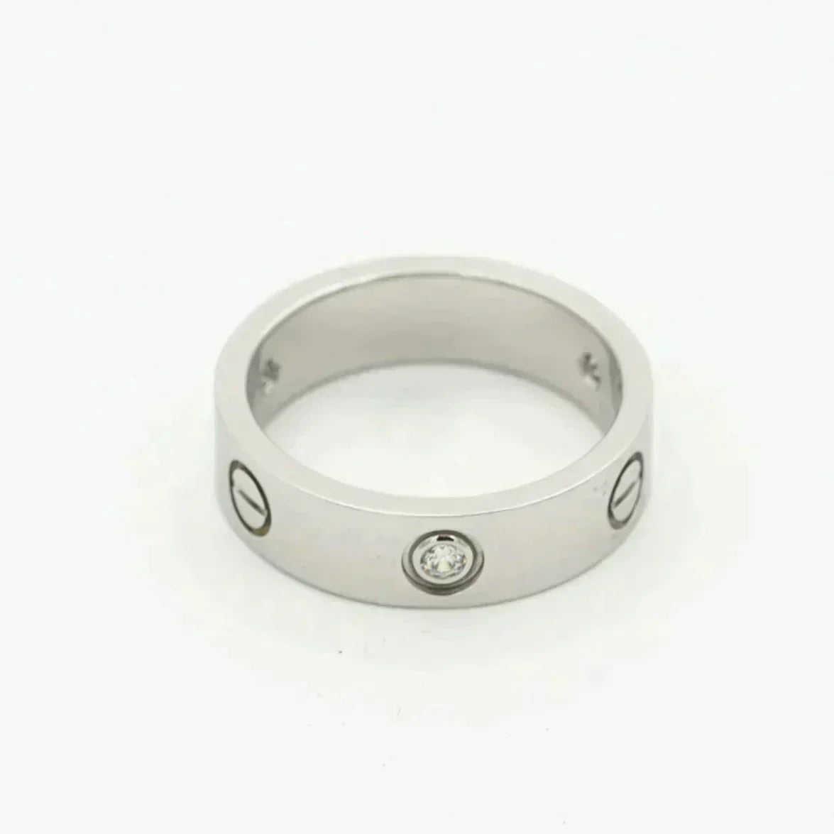 [GALE]LOVE RING 5.5MM 3 DIAMONDS SILVER