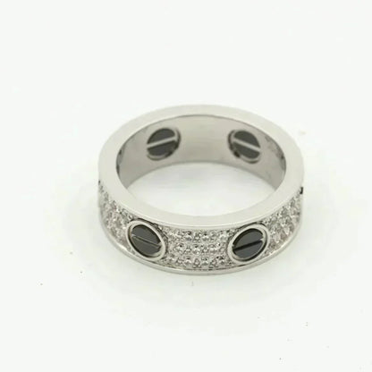 [GALE]LOVE RING 5.5MM DIAMONDS PAVED CERAMIC
