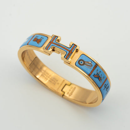 [GALE]H PINK GOLD BRACELET BLUE CERAMIC