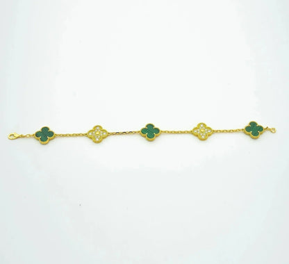 [GALE] CLOVER 5 MOTIF MALACHITE BRACELET COLLECTION