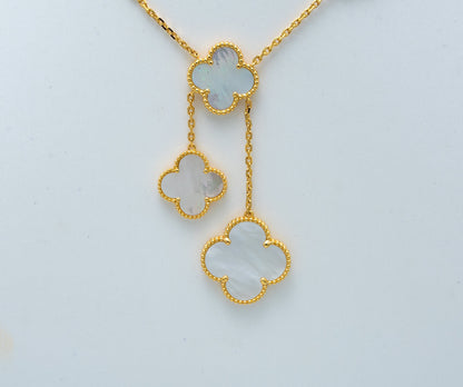 [GALE]CLOVER MOTHER OF PEARL NECKLACE 6 MOTIF