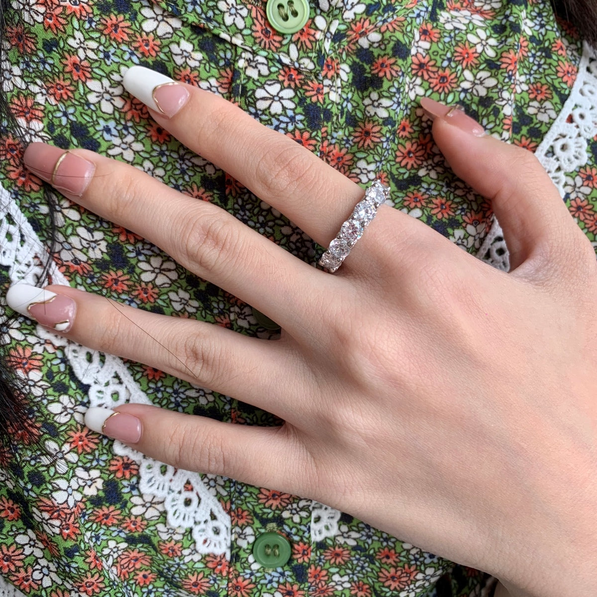 [GALE]Gorgeous Round Cut Tennis Ring