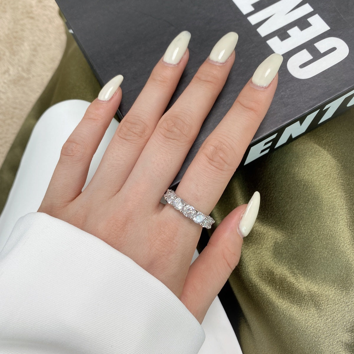 [GALE]Gorgeous Round Cut Tennis Ring