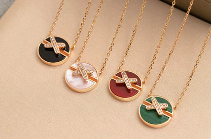 [GALE]JEUX DE ROSE GOLD DIAMOND NECKLACE