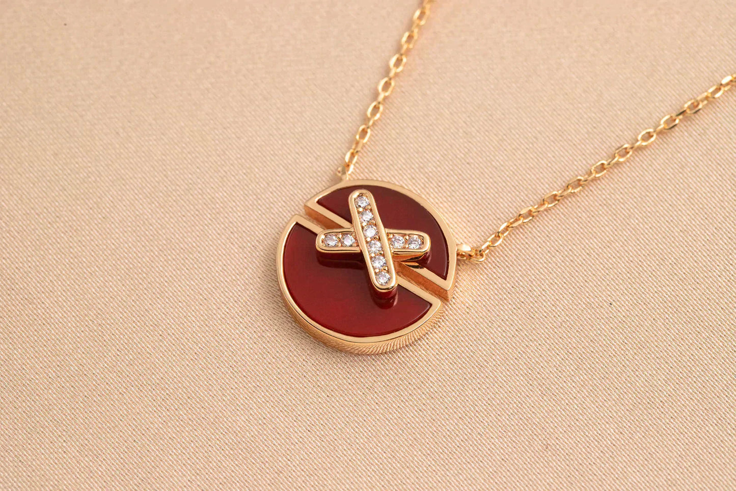[GALE]JEUX DE ROSE GOLD DIAMOND NECKLACE