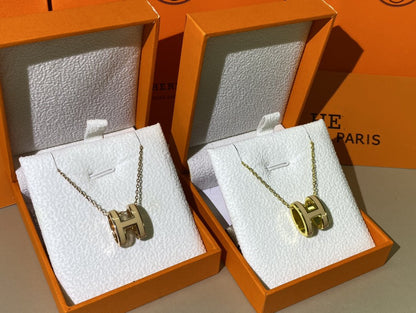 [GALE]HM CLIC YELLOW ENAMEL GOLD NECKLACE