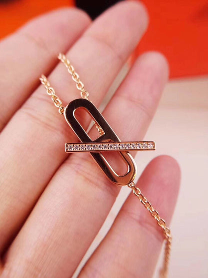 [GALE]HM NECKLACE PLATINUM ROSE GOLD DIAMOND
