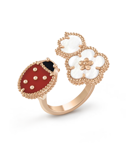 [GALE]LUCKY 3 MOTIF ROSE GOLD RING
