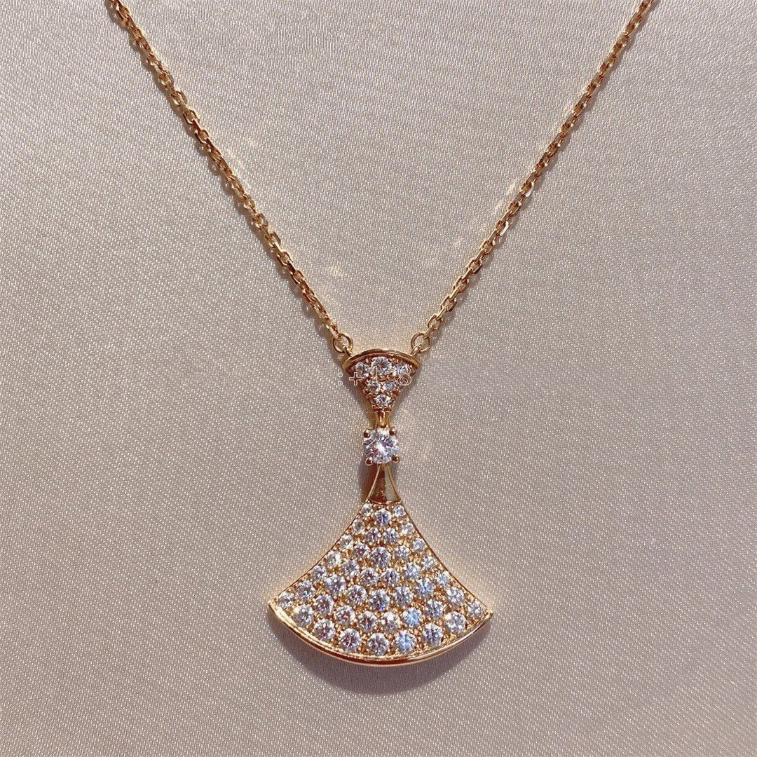 [GALE]DREAM NECKLACE PINK GOLD FULL DIAMOND