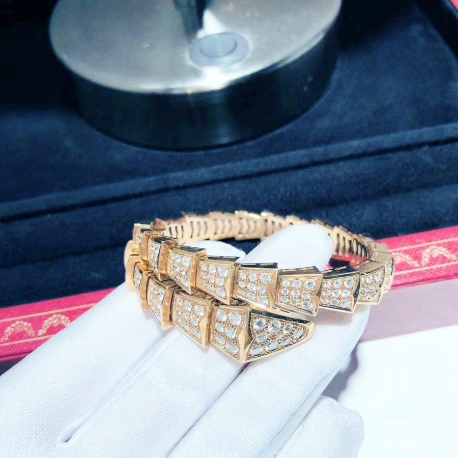 [GALE]SERPENTI BRACELET 8MM PINK GOLD DIAMOND