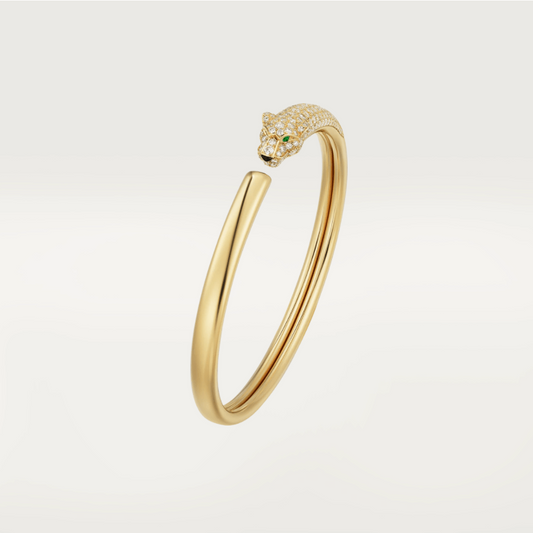 [GALE]PANTHERE GOLD DIAMOND OPEN BRACELET