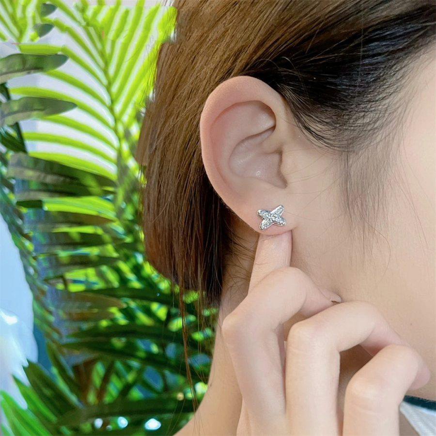 [GALE]JEUX DE SILVER DIAMOND EARRINGS