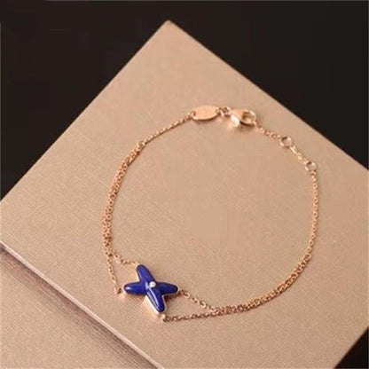 [GALE]Hollow Design Four-Leaf Clover Flower Shape Ring