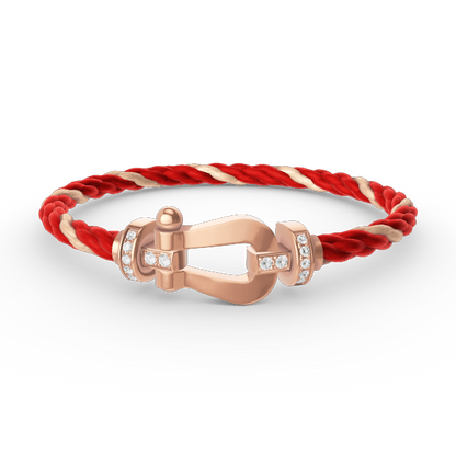 [GALE]FORCE LARGE HORSESHOE HALF DIAMOND BRACELET ROSE GOLD