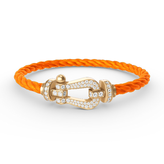 [GALE]FORCE LARGE HORSESHOE FULL DIAMOND BRACELET GOLD