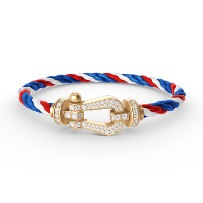[GALE]FORCE LARGE HORSESHOE FULL DIAMOND BRACELET GOLD