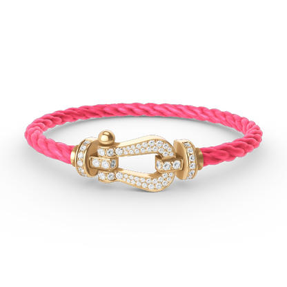 [GALE]FORCE LARGE HORSESHOE FULL DIAMOND BRACELET GOLD