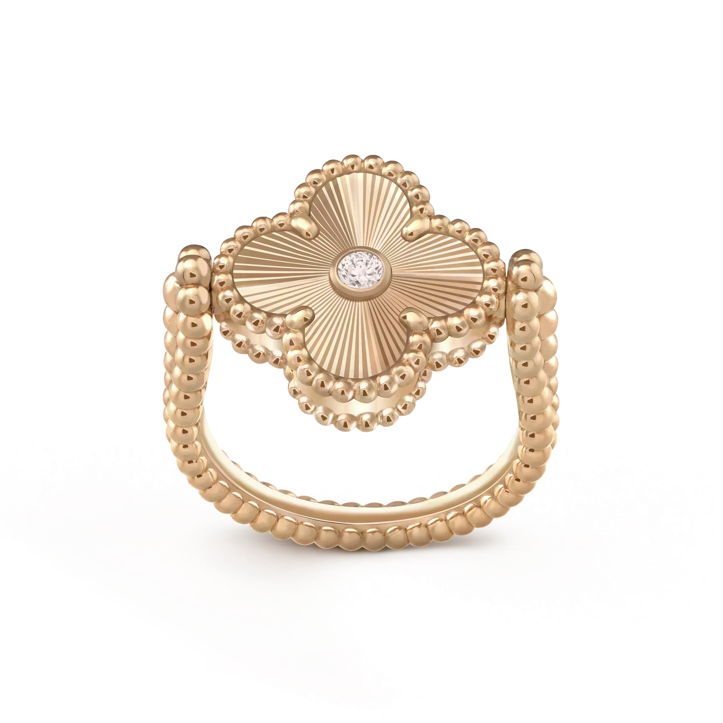 [GALE]CLOVER RIVERSIBLE ROSE GOLD RING