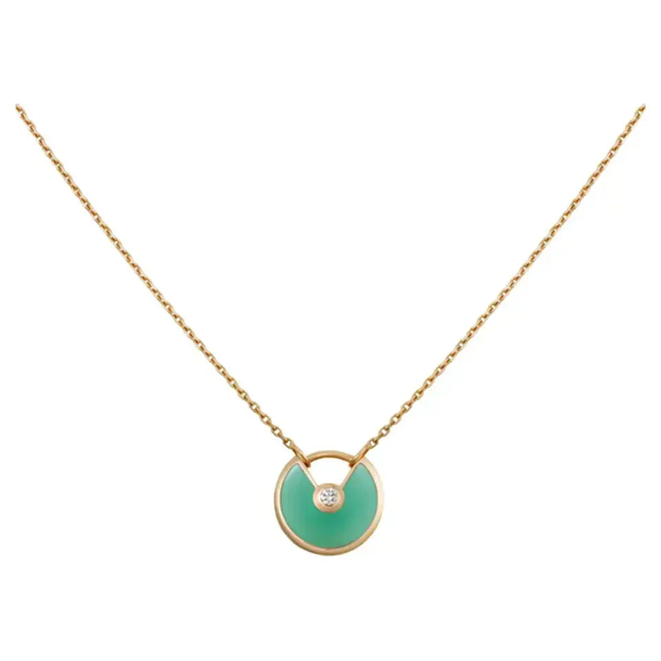 [GALE]AMULETTE GOLD MALACHITE NECKLACE