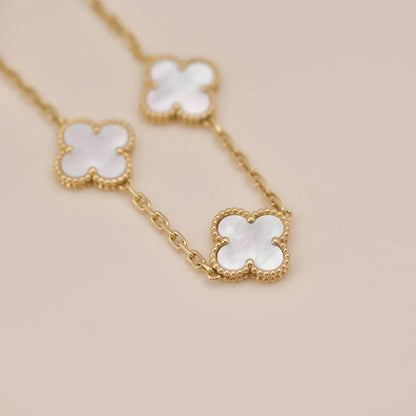 [GALE]CLOVER WHITE PEARL MOP 5 MOTIF BRACELET COLLECTION