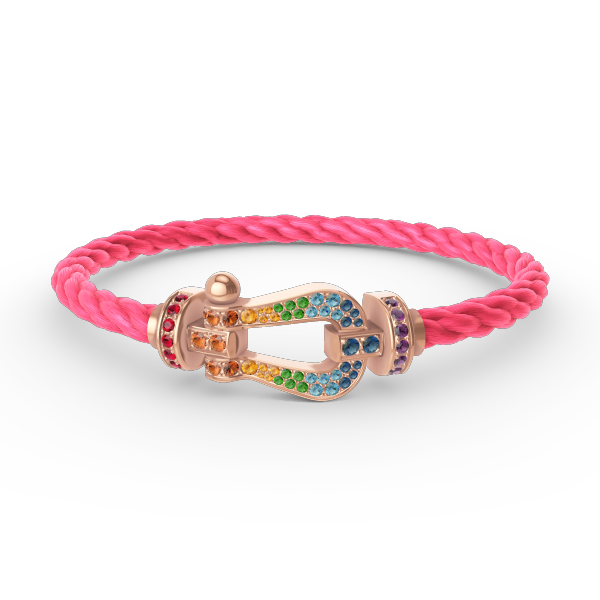 [GALE]FORCE LARGE HORSESHOE  COLORED DIAMOND BRACELET ROSE GOLD