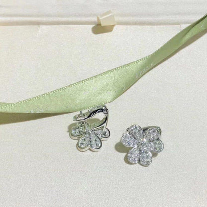 [GALE]FRIVOLE SILVER FLOWER DIAMOND EARRINGS