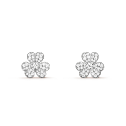 [GALE]FRIVOLE SILVER FLOWER DIAMOND EARRINGS