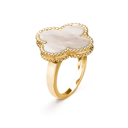 [GALE]CLOVER WHITE MOP RING