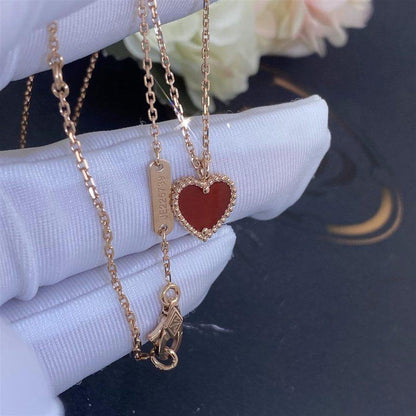 [GALE]SWEET CLOVER CARNELIAN HEART NECKLACE
