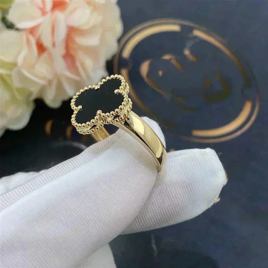 [GALE]CLOVER ONYX RING