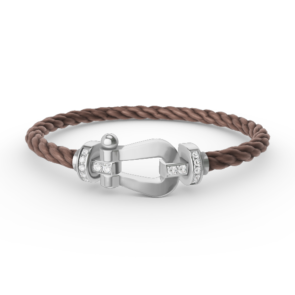 [GALE]FORCE LARGE HORSESHOE HALF DIAMOND BRACELET SILVER