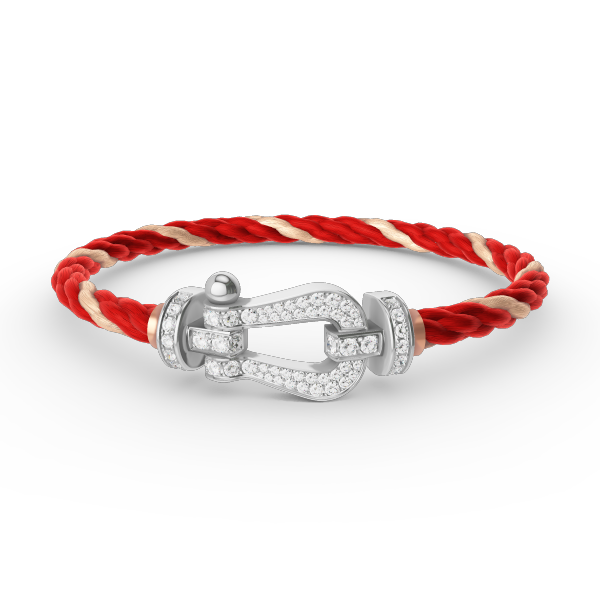 [GALE]FORCE LARGE HORSESHOE FULL DIAMOND BRACELET SILVER