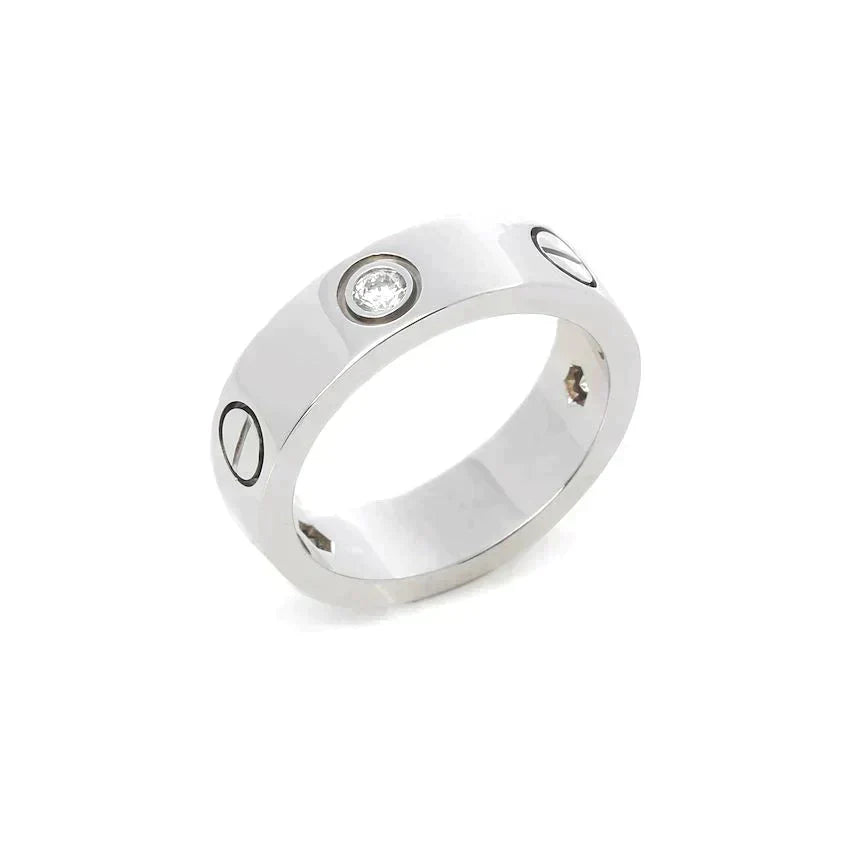 [GALE]LOVE RING 5.5MM 3 DIAMONDS SILVER