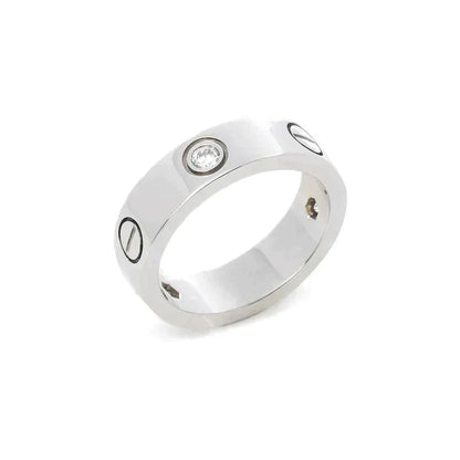 [GALE]LOVE RING 5.5MM 3 DIAMONDS SILVER