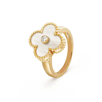 [GALE]CLOVER PINK MOP RING GOLD DIAMOND