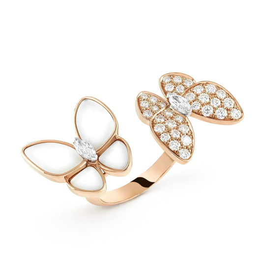 [GALE]TWIN BUTTERFLY DIAMOND MOP RING